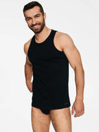 Canotta uomo in cotone elasticizzato - red line