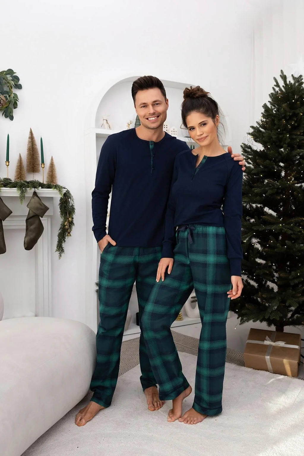 Cassandra | pigiama lungo da donna in cotone con pantaloni