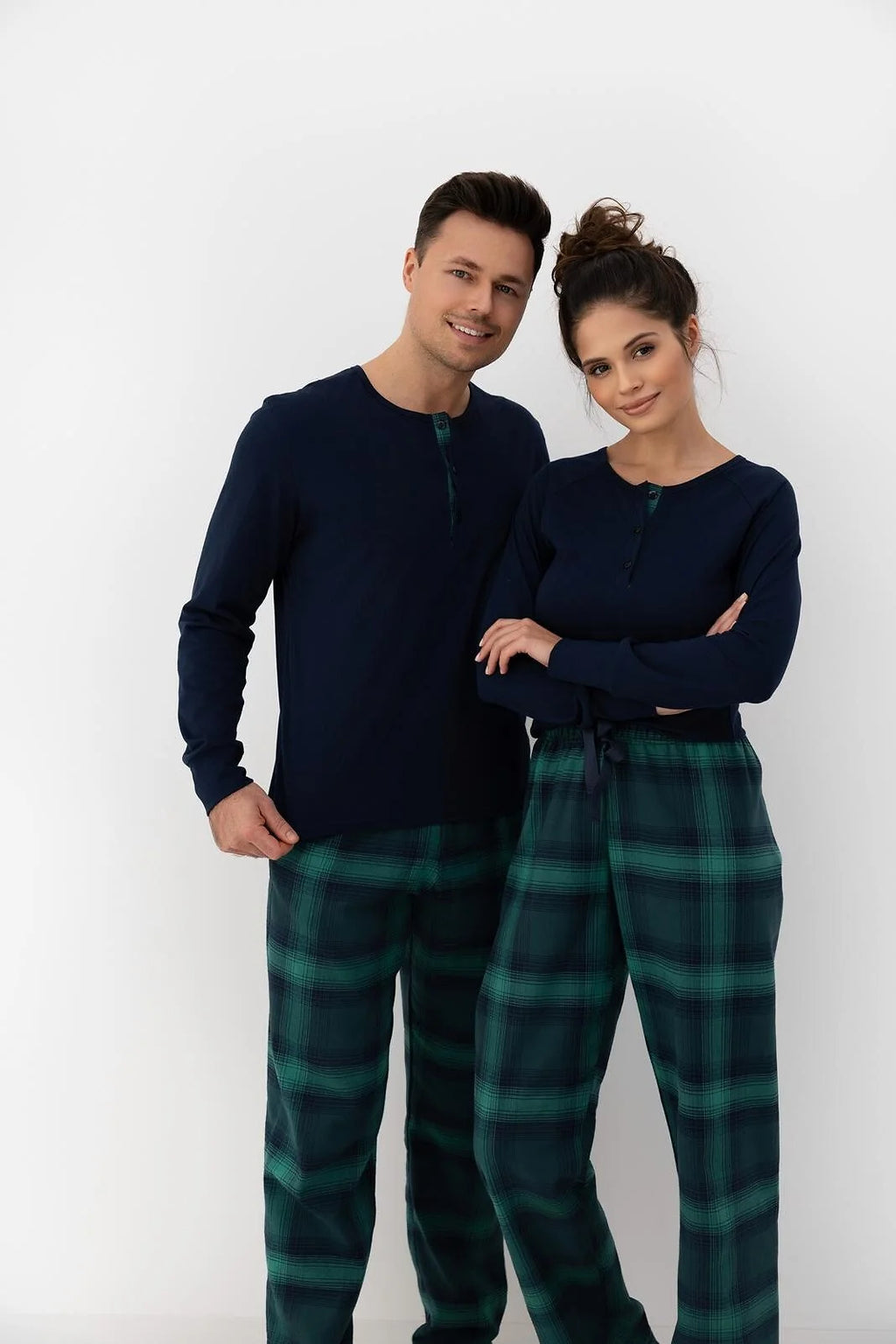 Cassandra | pigiama lungo da donna in cotone con pantaloni