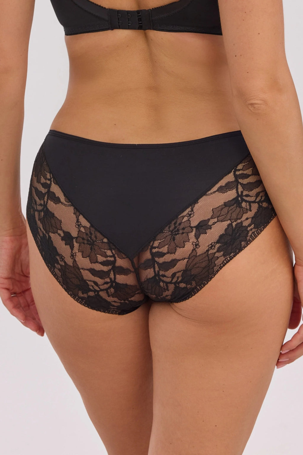 1358 - claire elodie - slip classico in tulle e pizzo - nero