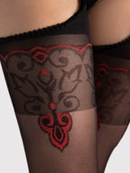 Collant effetto autoreggente strip panty con ricami | amour