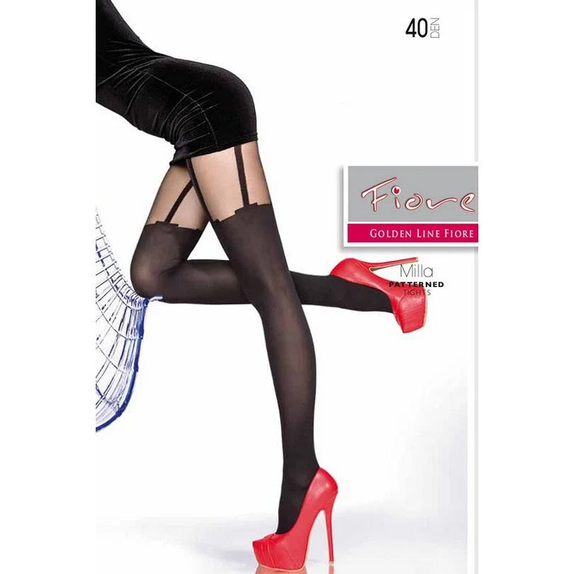 Collant sensuali effetto finta autoreggente - 40 den | milla