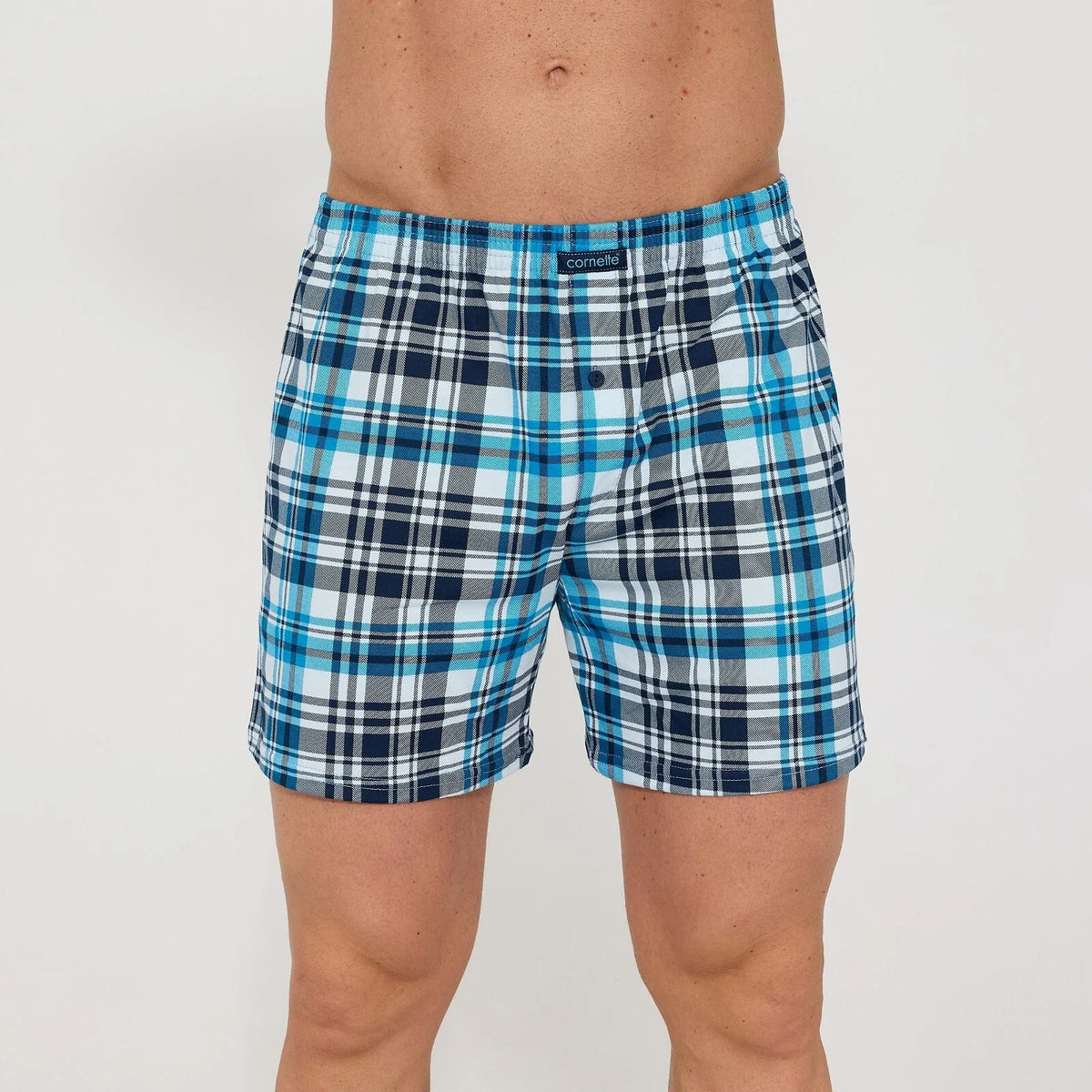 Comfort | boxer uomo in cotone a quadri – taglio classico