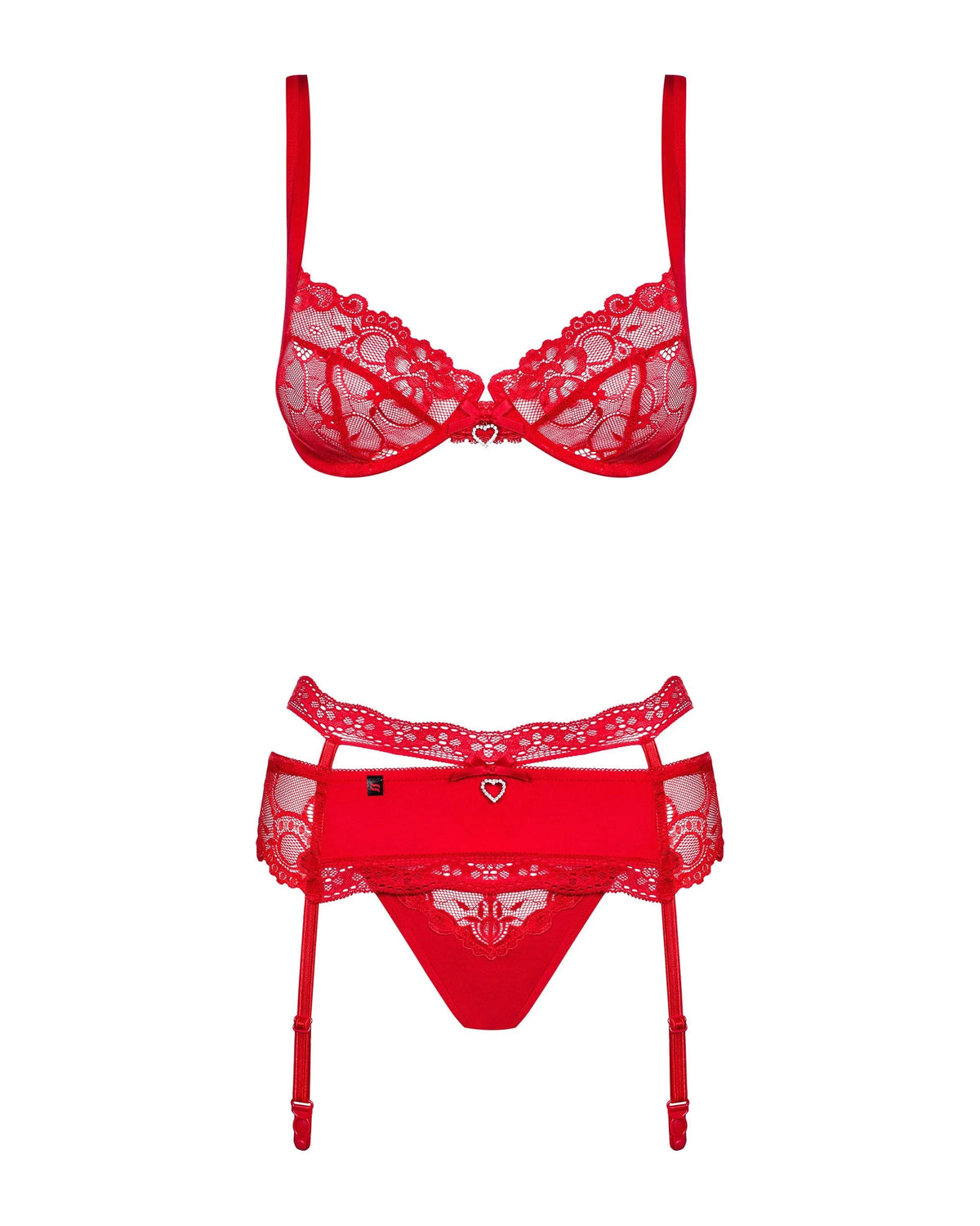 Completo intimo 3 pezzi con reggiseno e reggicalze