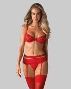 Completo intimo 3 pezzi con reggiseno e reggicalze