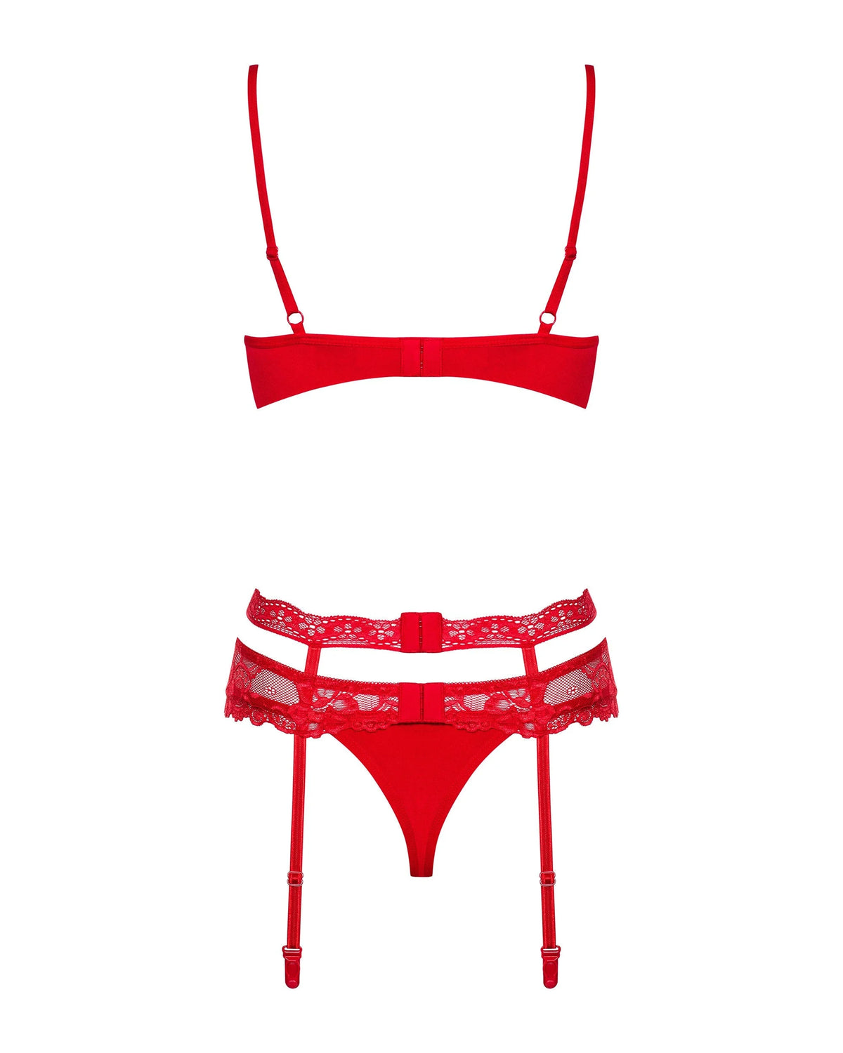 Completo intimo 3 pezzi con reggiseno e reggicalze