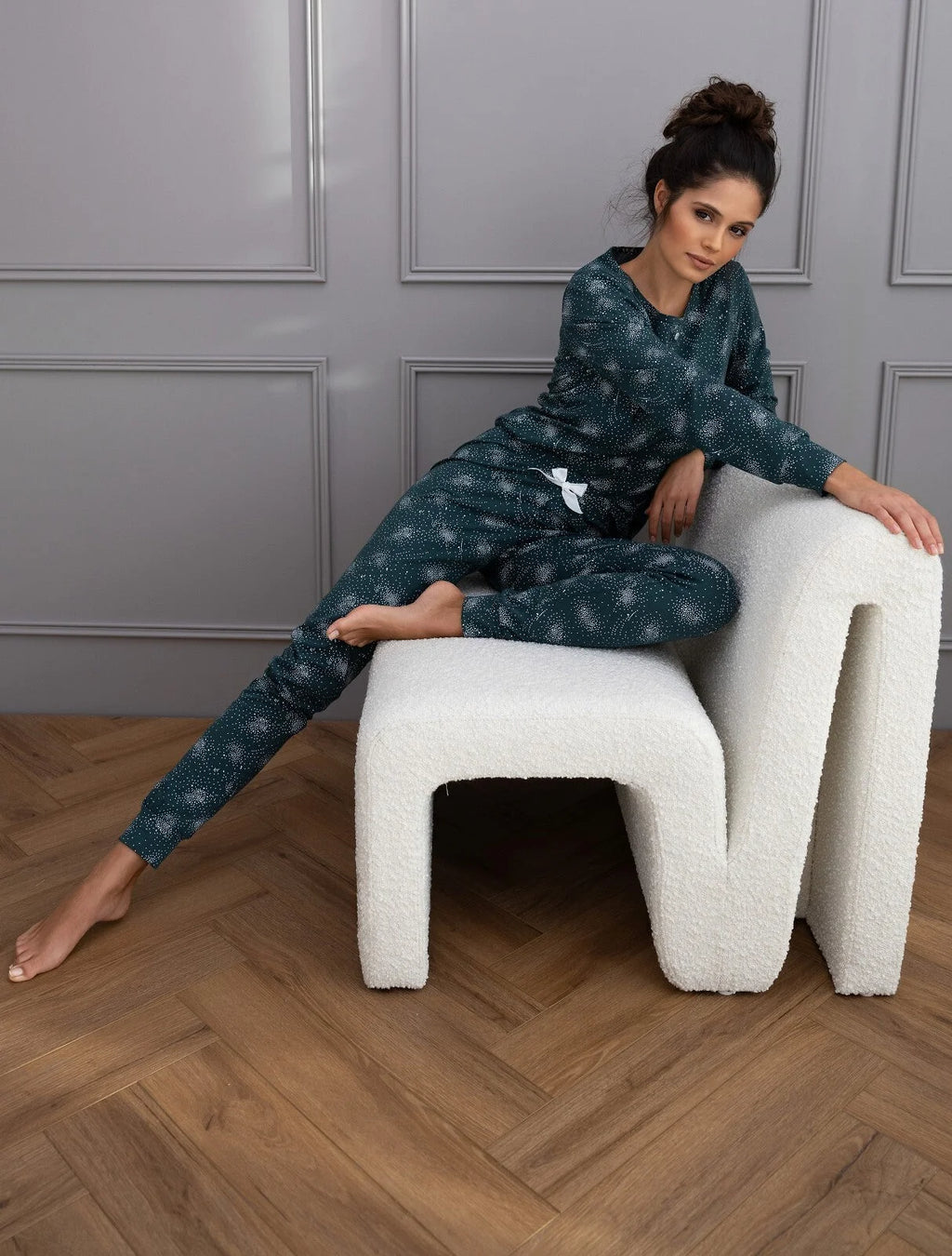 Ellison | pigiama lungo da donna in cotone 100% | maglia