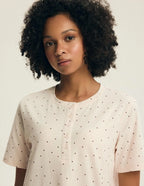 Evika - camicia da notte in cotone con stampa fragole