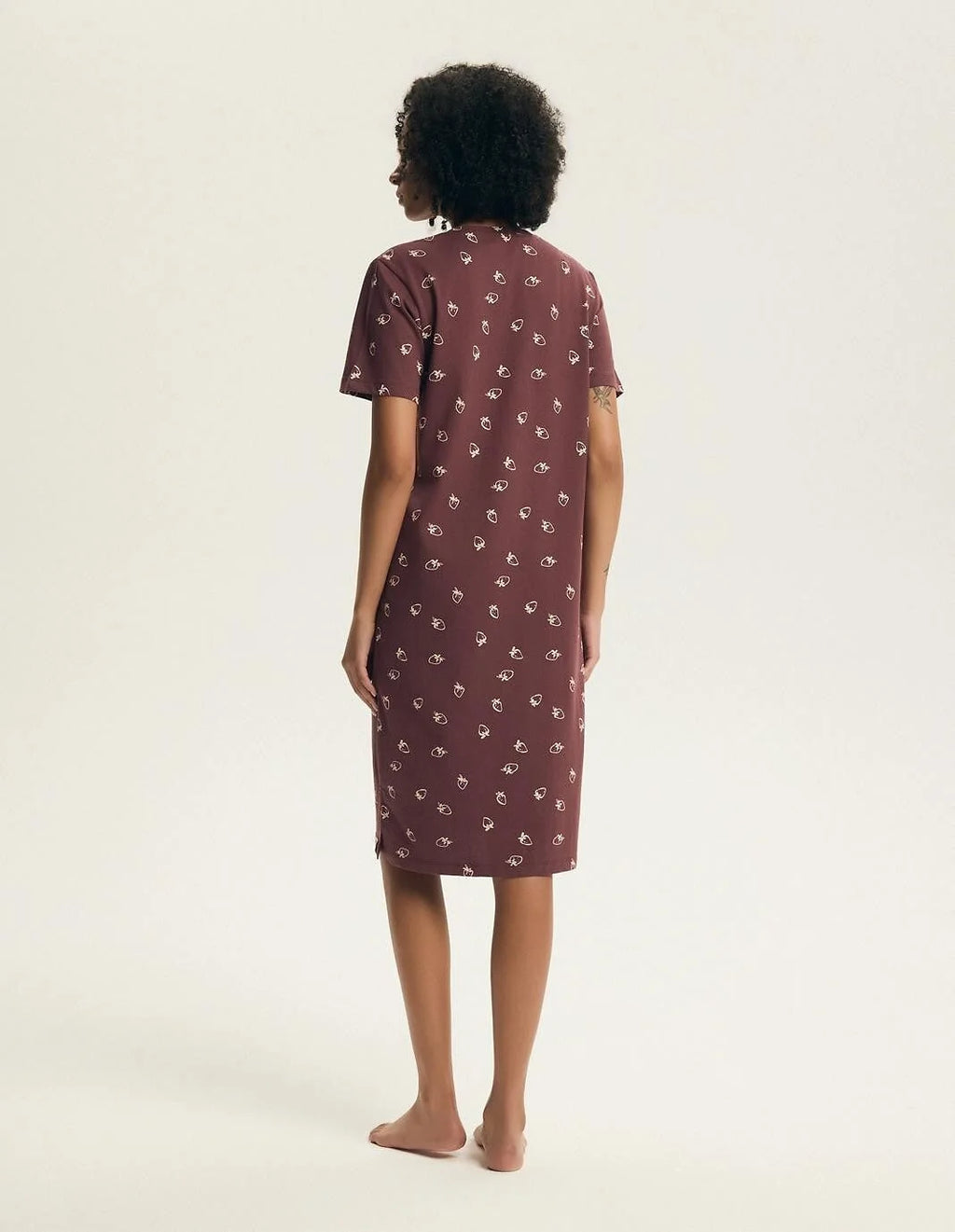 Evika - camicia da notte in cotone con stampa fragole