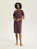 Evika - camicia da notte in cotone con stampa fragole