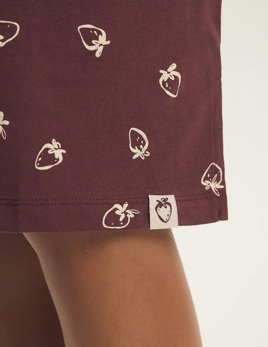 Evika - camicia da notte in cotone con stampa fragole