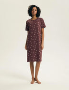 Evika - camicia da notte in cotone con stampa fragole