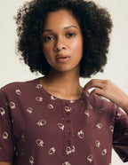 Evika - camicia da notte in cotone con stampa fragole