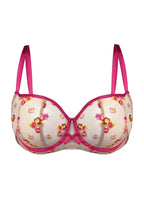 Flora - reggiseno balconette soft in tulle nude ricamato