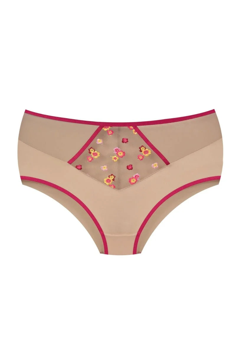 Flora - slip donna in tulle con ricamo floreale