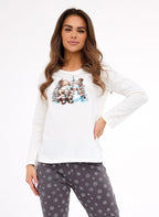Friends | pigiama da donna in cotone con pantaloni fantasia