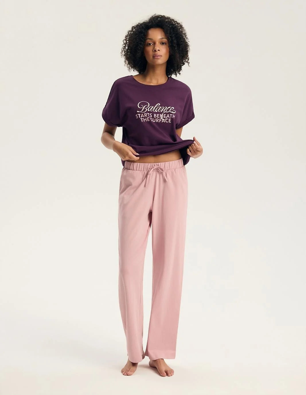 Galla - 45445 - pigiama da donna in puro cotone con t-shirt
