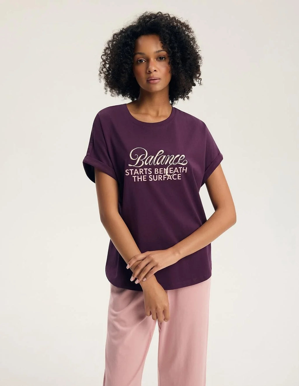 Galla - 45445 - pigiama da donna in puro cotone con t-shirt