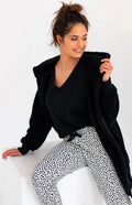 Giacca da camera - black - taglie dalla s alla xl - nero