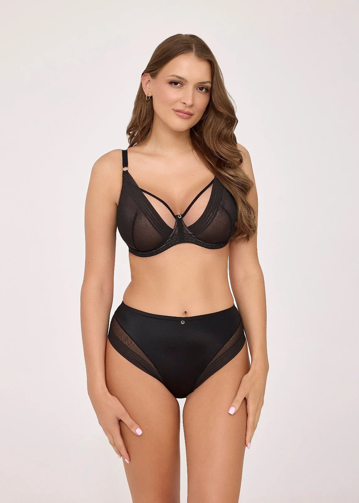 Greta - 2231 - slip classici black mesh – mix di microfibra