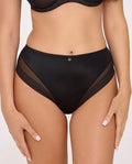 Greta - 2231/b - slip donna brasiliano black mesh – taglio