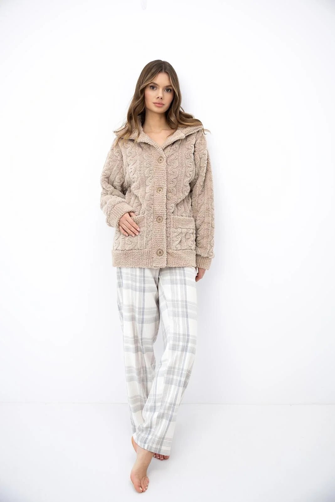 Ingrid - blazer da donna homewear in maglia ad intreccio