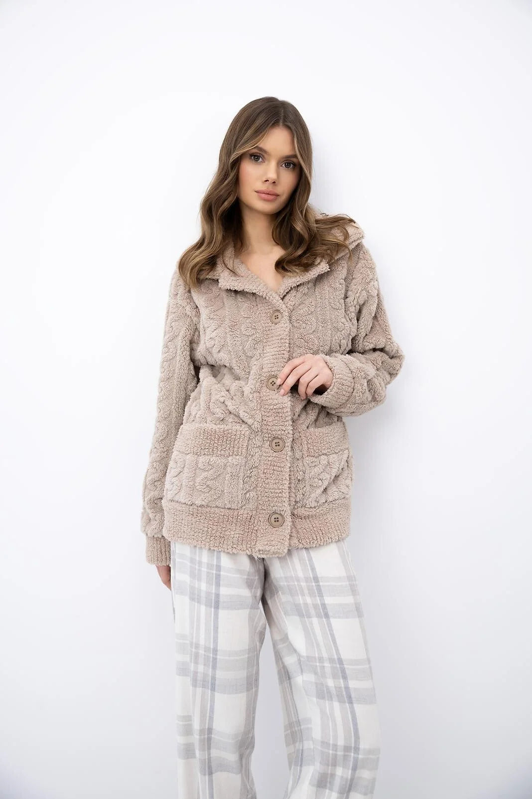 Ingrid - blazer da donna homewear in maglia ad intreccio