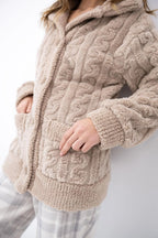 Ingrid - blazer da donna homewear in maglia ad intreccio