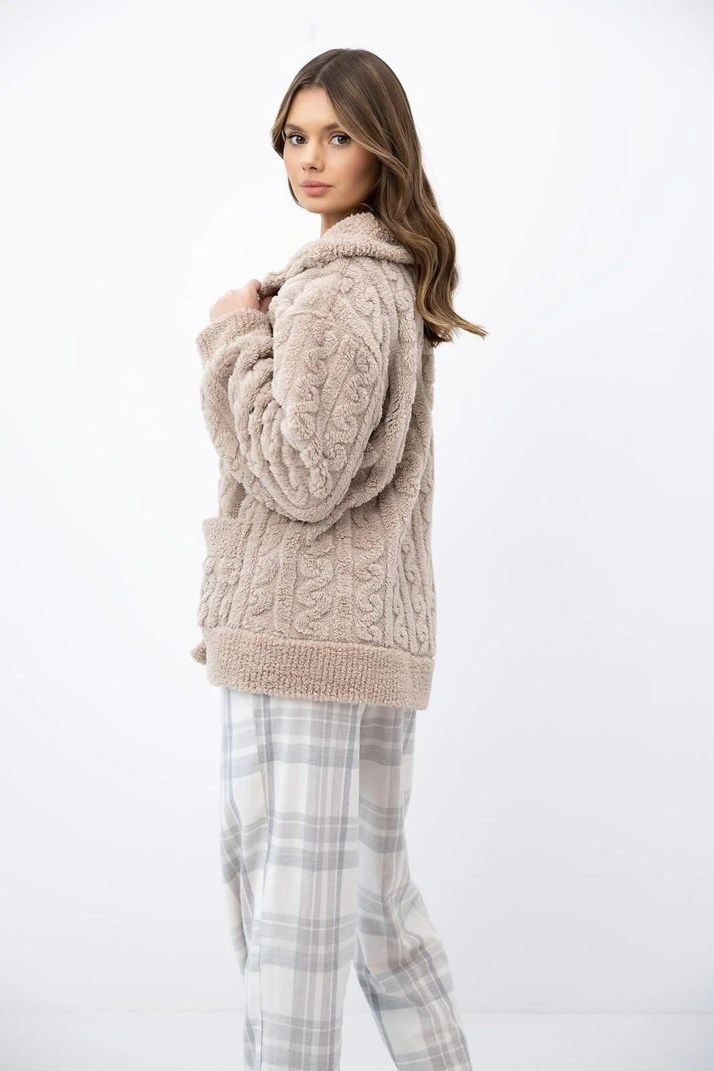 Ingrid - blazer da donna homewear in maglia ad intreccio