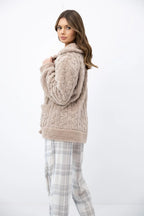 Ingrid - blazer da donna homewear in maglia ad intreccio