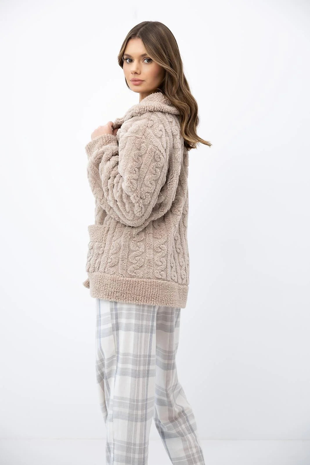 Ingrid - blazer da donna homewear in maglia ad intreccio