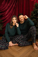 Josie - pigiama da donna in cotone con pantaloni flanella