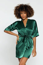 Kimono corto in raso | aghate - 90