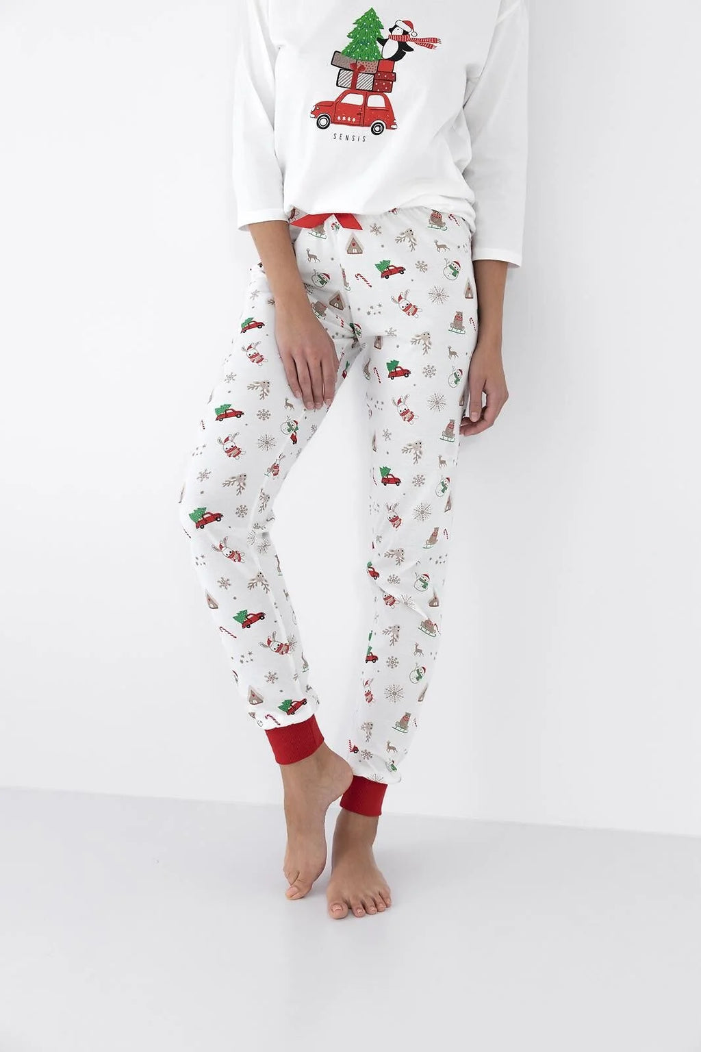 Lillian | pigiama donna 100% cotone | manica 3/4 e tema