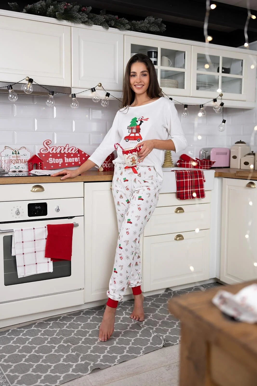 Lillian | pigiama donna 100% cotone | manica 3/4 e tema