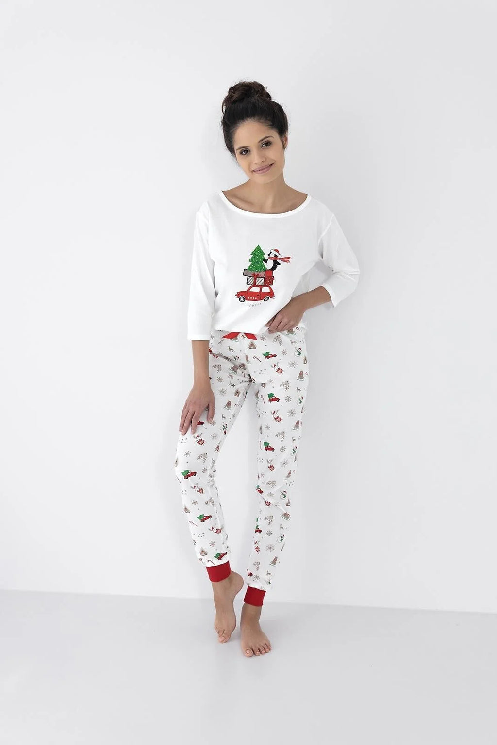 Lillian | pigiama donna 100% cotone | manica 3/4 e tema