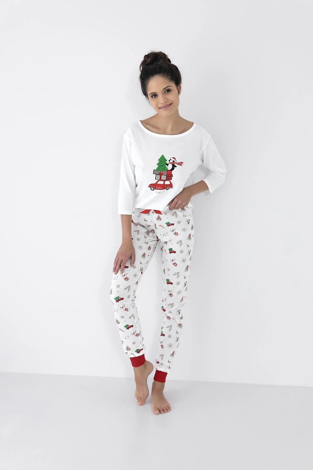 Lillian | pigiama donna 100% cotone | manica 3/4 e tema