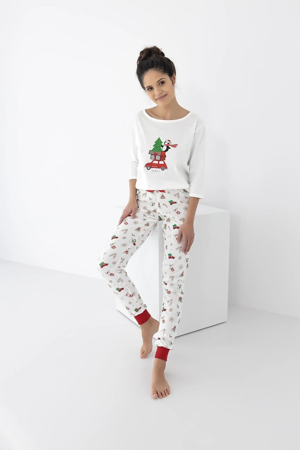 Lillian | pigiama donna 100% cotone | manica 3/4 e tema