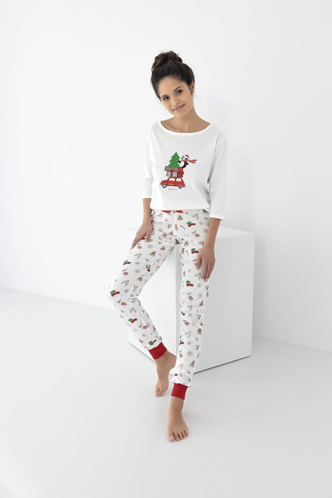 Lillian | pigiama donna 100% cotone | manica 3/4 e tema