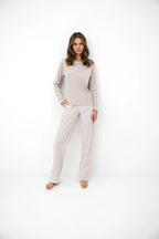 Lyanna - pigiama da donna in cotone con maglia a scritta