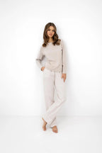 Lyanna - pigiama da donna in cotone con maglia a scritta