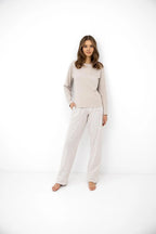 Lyanna - pigiama da donna in cotone con maglia a scritta