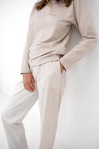 Lyanna - pigiama da donna in cotone con maglia a scritta