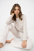 Lyanna - pigiama da donna in cotone con maglia a scritta