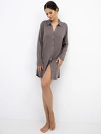 Lyra - camicia da notte donna in viscosa a tinta unita