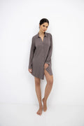 Lyra - camicia da notte donna in viscosa a tinta unita