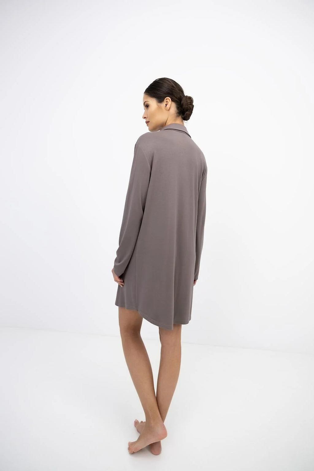 Lyra - camicia da notte donna in viscosa a tinta unita