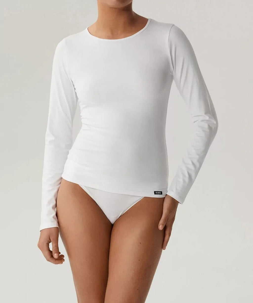 Blv-200 - maglia donna manica lunga in cotone elasticizzato