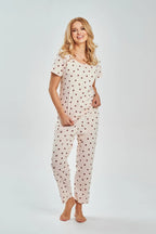 3530 - nita - pigiama donna in 100% cotone a pois