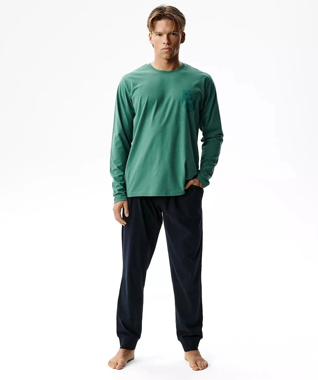 Nmp-410 - pigiama lungo uomo puro cotone